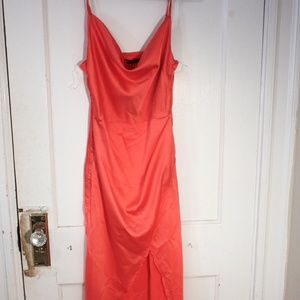 cowl play satin dress nasty gal